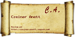 Czeiner Anett névjegykártya